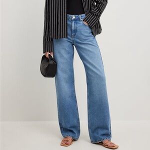 Na-kd loose mid waist jeans denim blue